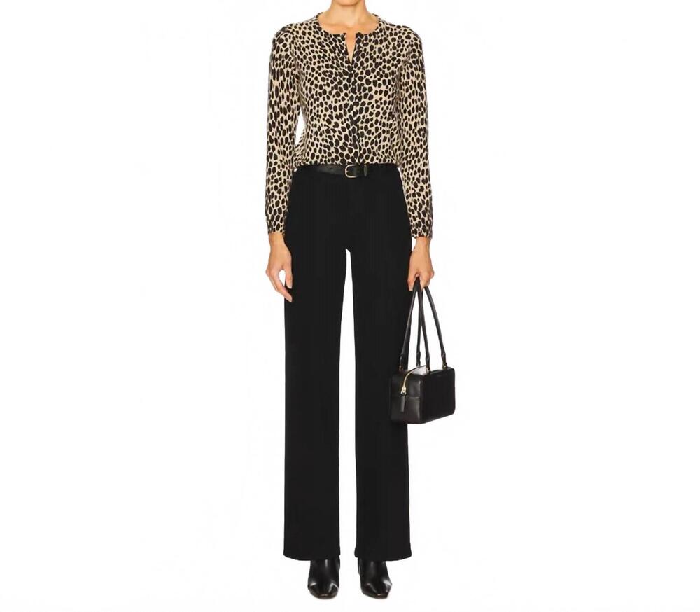 NEW FRAME le slim palazzo long jeans in black